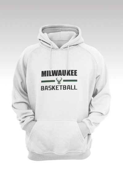 Milwaukee Bucks 137 Beyaz Kapüşonlu Sweatshırt - Hoodie XXXL