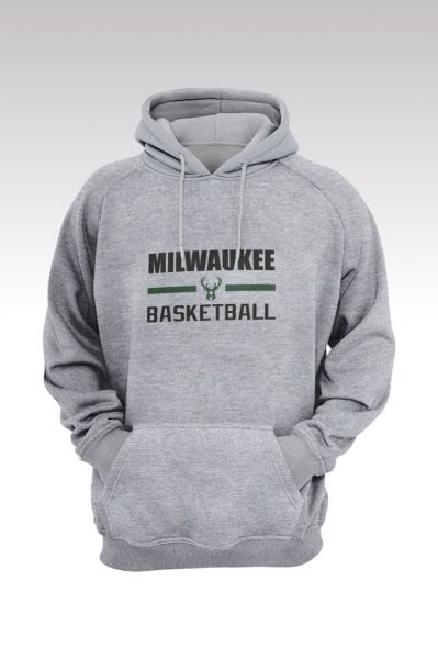 Milwaukee Bucks 137 Gri Kapşonlu Sweatshirt - Hoodie XS