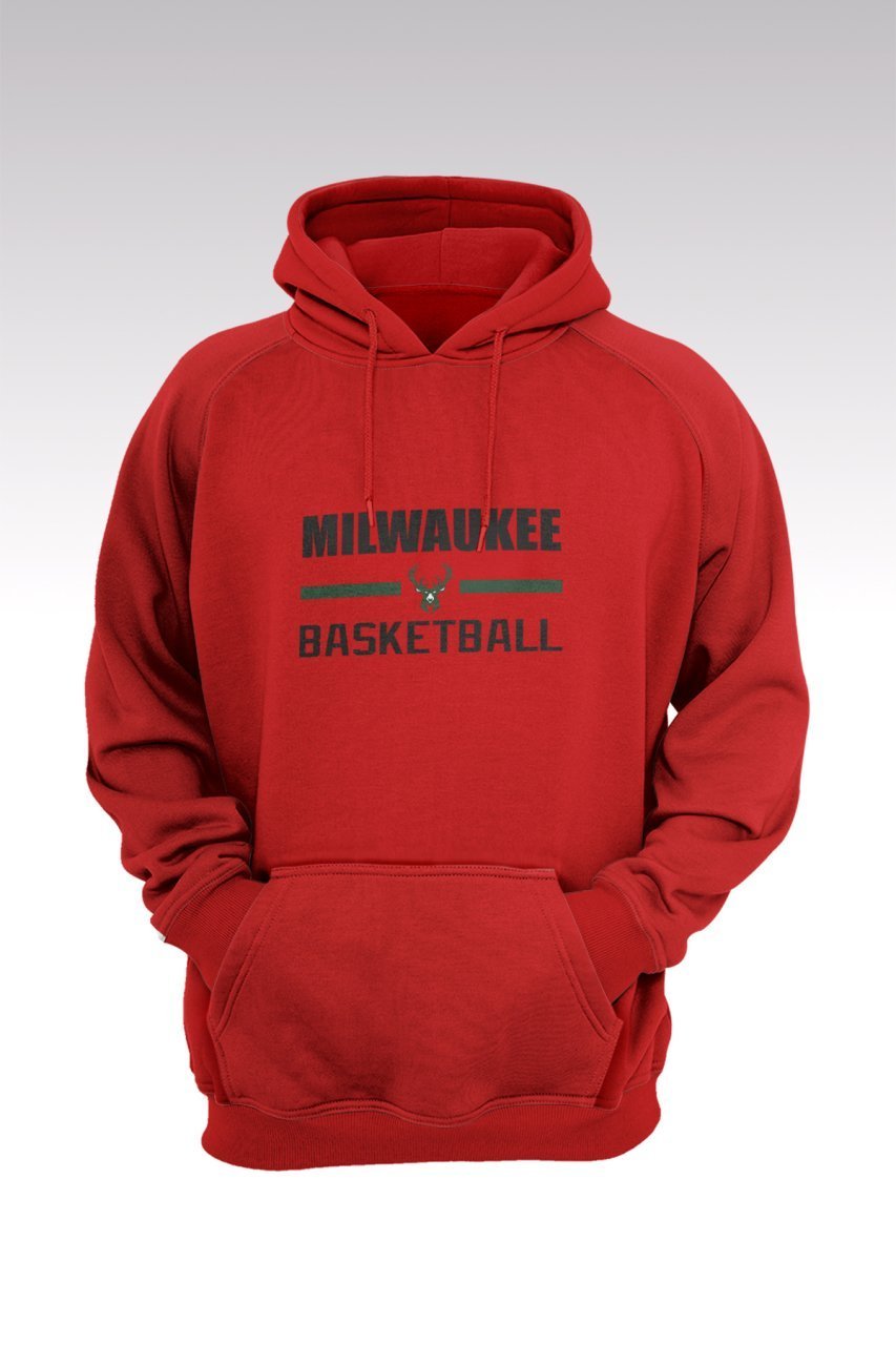Milwaukee Bucks 137 Kırmızı Kapşonlu Sweatshirt - Hoodie L