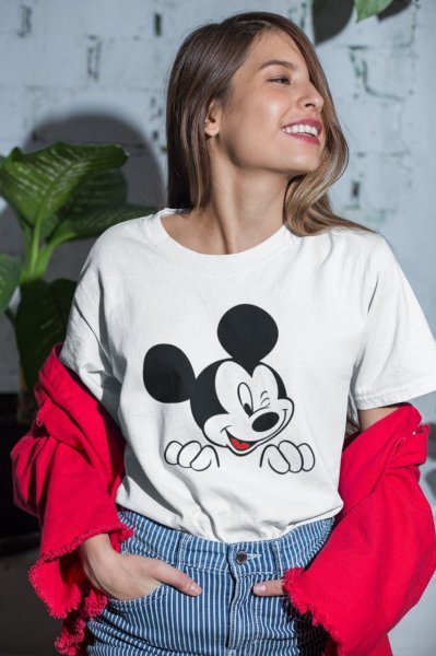 Mickey Mouse Beyaz Outdoor Kadın Tshirt - Tişört M