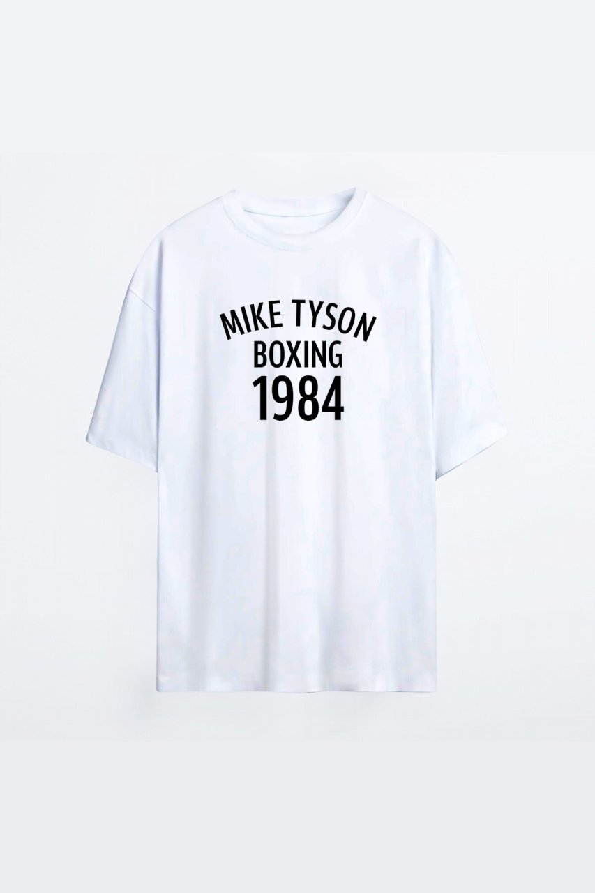 Mike Tyson 132 Beyaz HG Kadın Oversize Tshirt - Tişört S