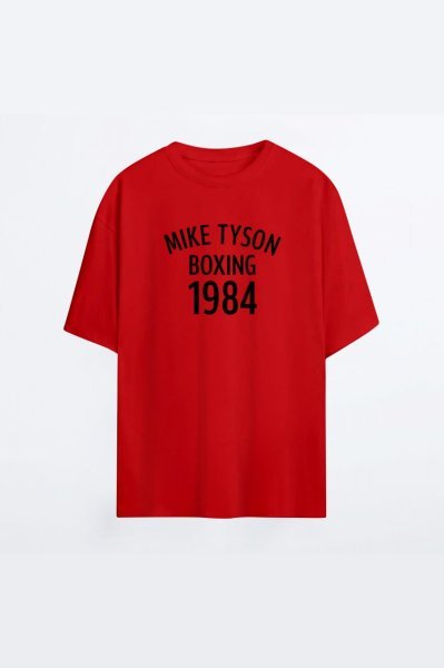 Mike Tyson 132 Kırmızı HG Kadın Oversize Tshirt - Tişört XXXL