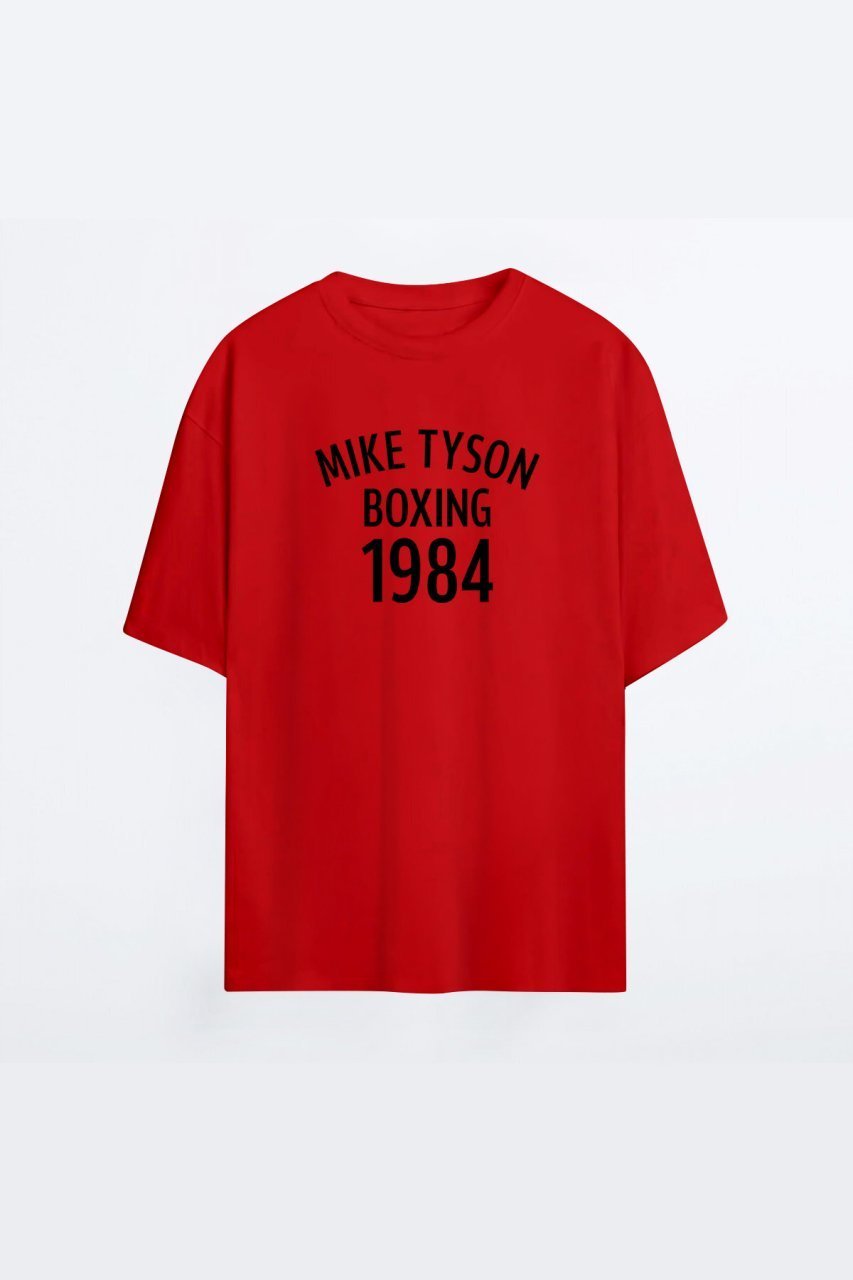 Mike Tyson 132 Kırmızı HG Kadın Oversize Tshirt - Tişört M