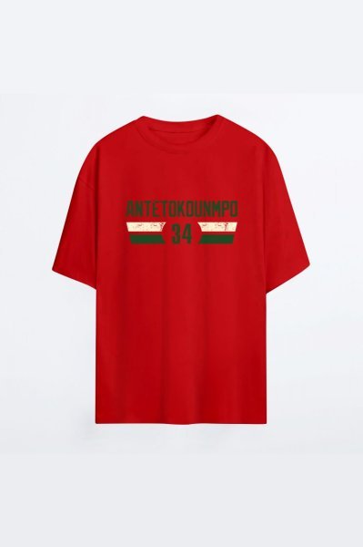 Milwaukee Bucks 135 Kırmızı HG Kadın Oversize Tshirt - Tişört XL