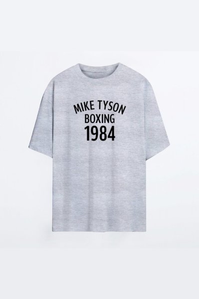 Mike Tyson 132 Gri HG Erkek Oversize Tshirt - Tişört M