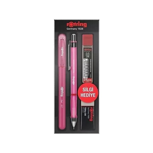 Rotring Visuclick+Jel 0.5 mm Pembe Okul Seti