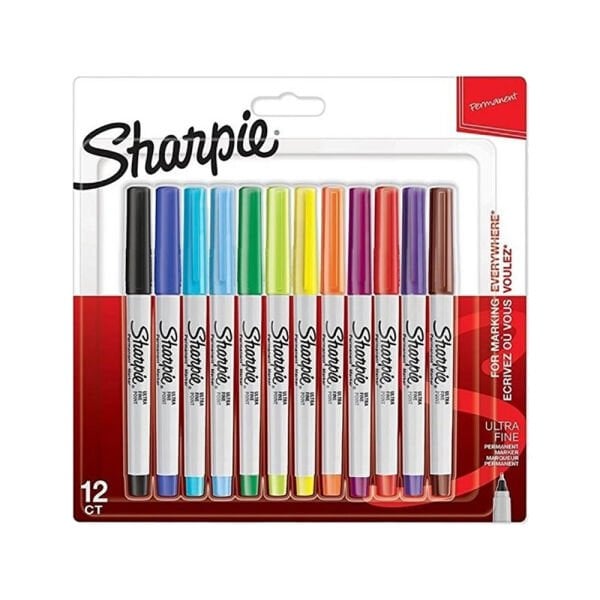 Sharpie 2065408 12 li Karışık Renk Ultra Fıne Süper İnce Uç Permanent Markör Kalem