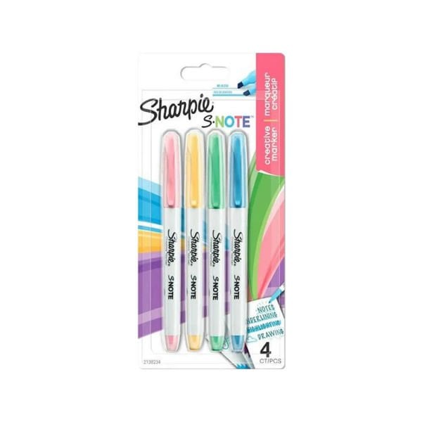 Sharpie 2138234  4 lü Blister Snote Kesik Uç Kreatif Markör Kalem