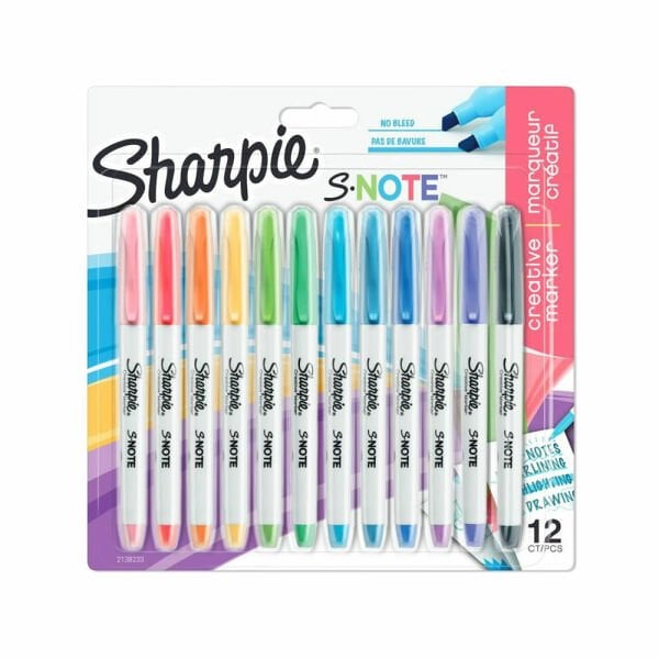 Sharpie 2138233 12 li Blister Snote Kesik Uç Karışık Kreatif Markör Kalem