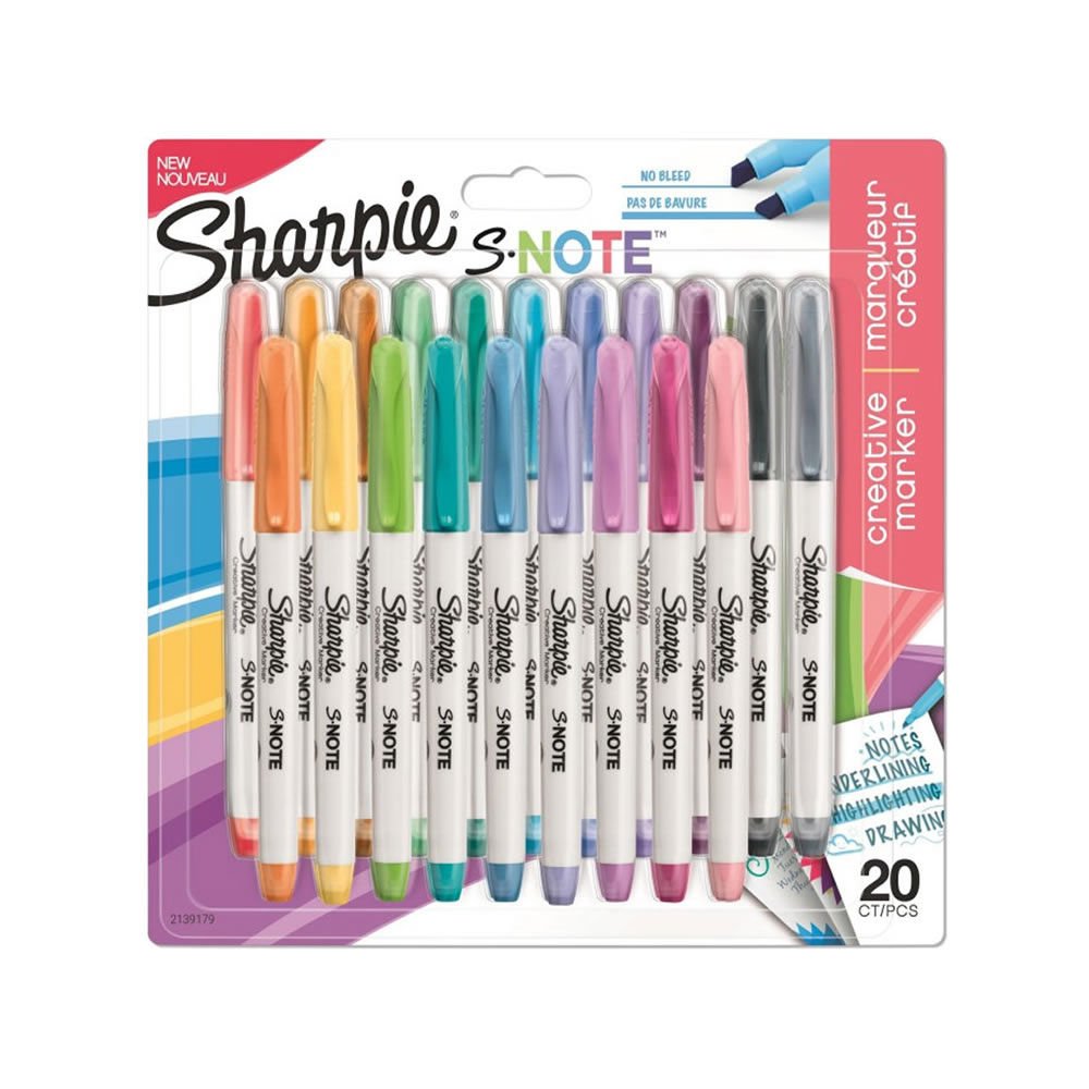 Sharpie 2139179 20 li Blister Snote Kesik Uç Karışık Kreatif Markör Kalem