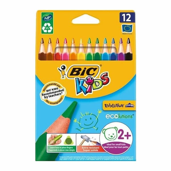 Bic 82973511 12 li Evolution Üçgen Jumbo Boya Kalemi