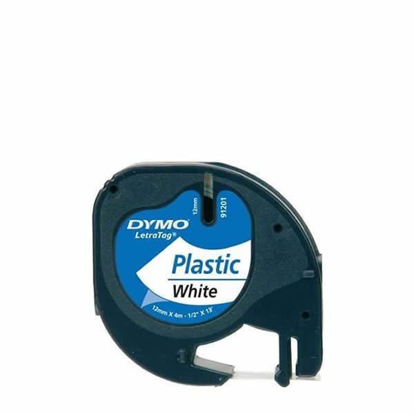 Dymo 12mmX4mt Beyaz LetraTag Plastik Şerit