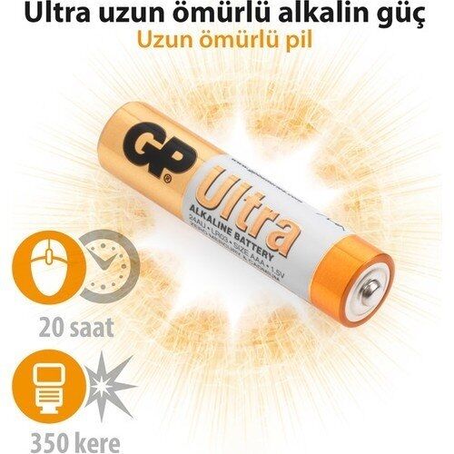 Gp 24AUMB-U 4 lü Ultra Alkalin İnce Kalem Pil