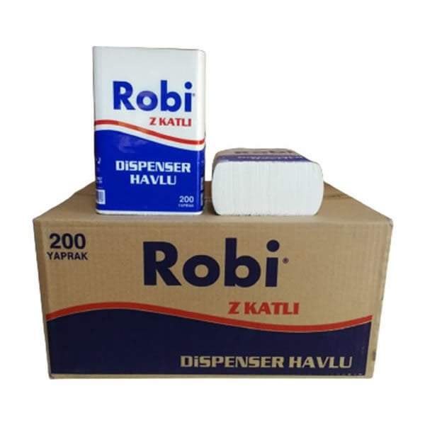 Robi Standart 200 Yaprak 1 Koli=12 Paket Z Kat Dispenser Havlu Kağıt