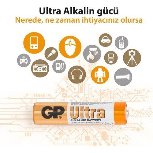 Gp 24AU-VS 12 li Ultra Alkalin İnce Kalem Pil