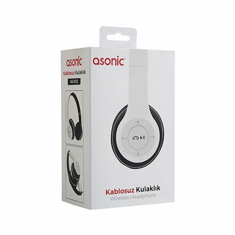 Asonic AS-K02 Beyaz TF Kart Özellikli Bluetooth Kulaklık
