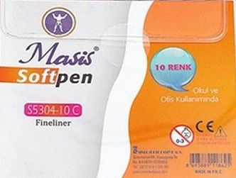 Masis S5304-10C 10 Renk PVC Fineliner Kalem