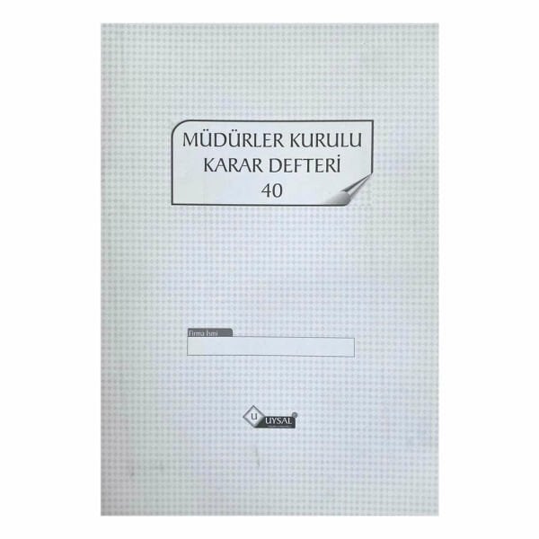 Uysal 40 Yaprak Müdürler Kurulu Karar Defteri