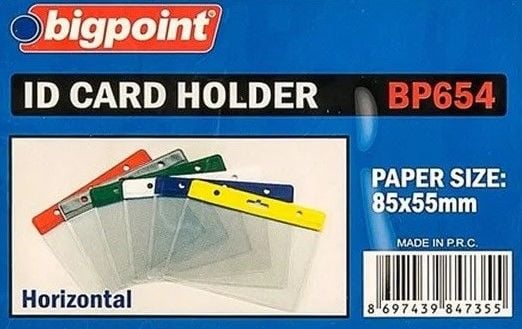 Bigpoint 650-00 85x55 Şeffaf Korumalı Yatay Kart Poşeti