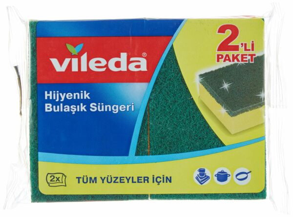 Vileda 011 2 li Hijyenik Düz Bulaşık Süngeri