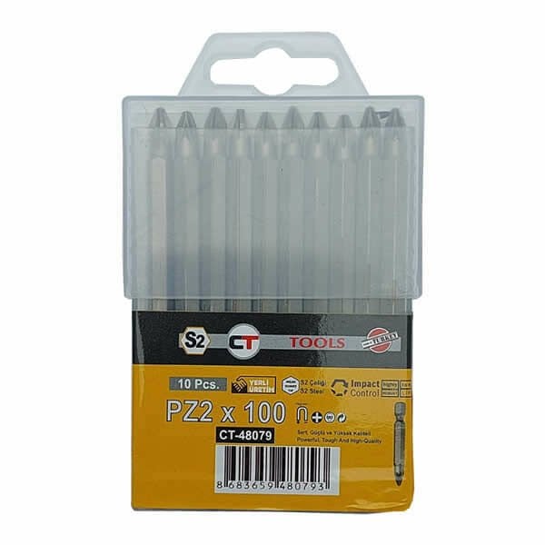 CT Tools CT-48079 PZ2x100 10 lu Yüksek Kaliteli Bits Uç