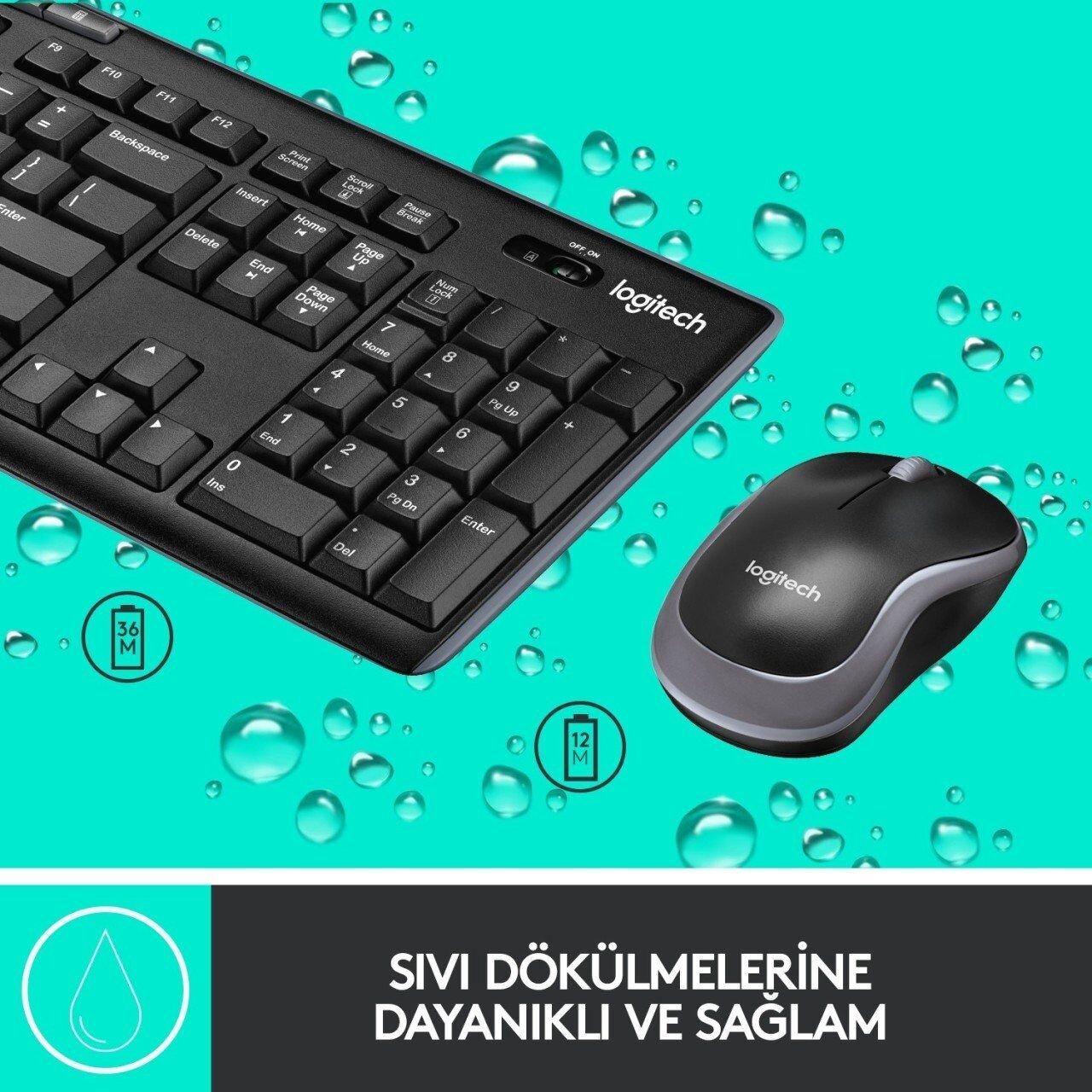 Logitech 920-004525 MK270 Siyah Q Kablosuz Klavye Mouse Set