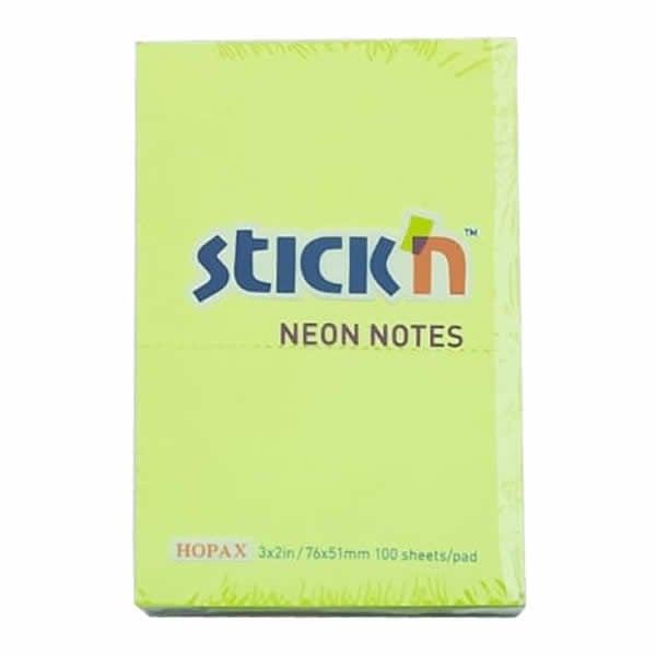 Gıpta Stickn 76x51 100 Yaprak Neon Yeşil Yapışkanlı Not Kağıdı
