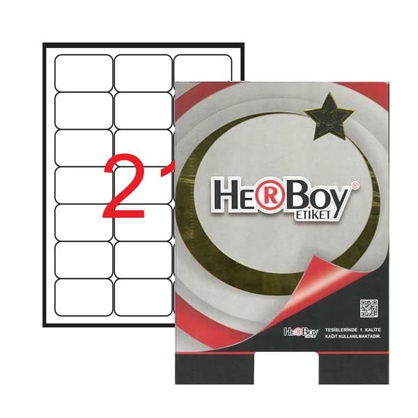 Herboy HB-1021 63,5mmX38,1mm Beyaz Laser Etiket