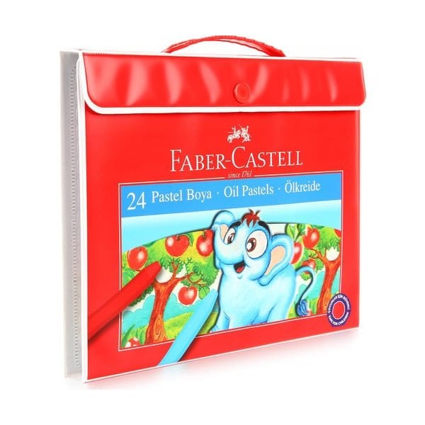 Faber Castell 24 lü Plastik Çantalı Tutuculu Pastel Boya