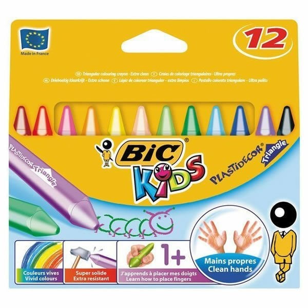 Bic 8297732 12 li Elleri Kirletmeyen Üçgen Pastel Boya