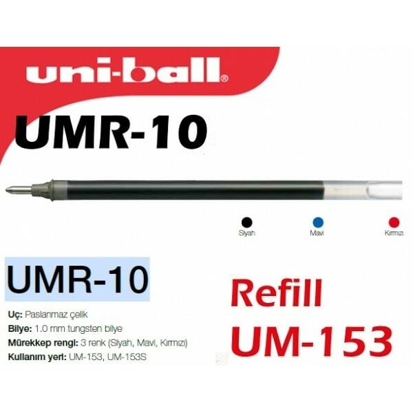 Uni-Ball UMR-10 Siyah Signo Broad 1,0 mm İmza Kalemi Yedeği