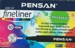 Pensan 6500 0,4 mm 10 lu Fineliner Kalem