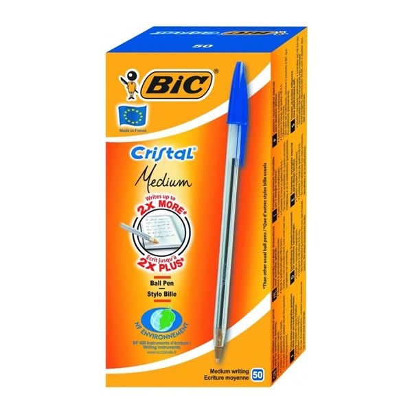 Bic 872730 50 li Cristal Fine Mavi Tükenmez Kalem