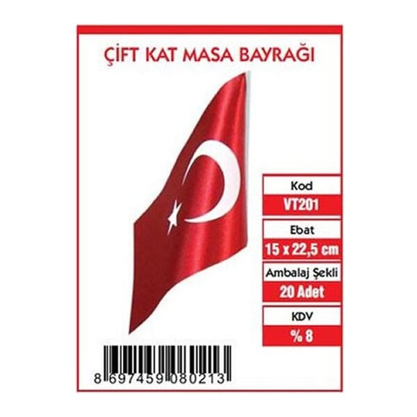 Vatan VT201 Çift Katlı Masa Türk Bayrağı