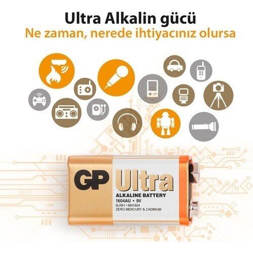 Gp 9V Ultra Alkalin Tekli Blisterli Pil