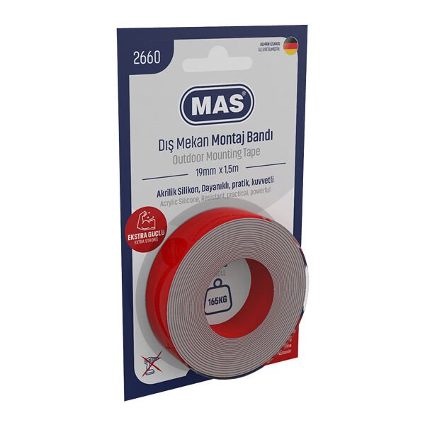 Mas 2660 19 mm x 1,5 mt Dış Mekan Extra Montaj Bandı