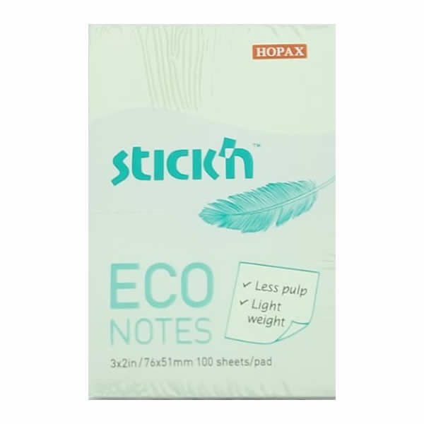 Gıpta Stickn 76x51 100 Yaprak Eco Notes Pastel Yeşil Not Kağıdı