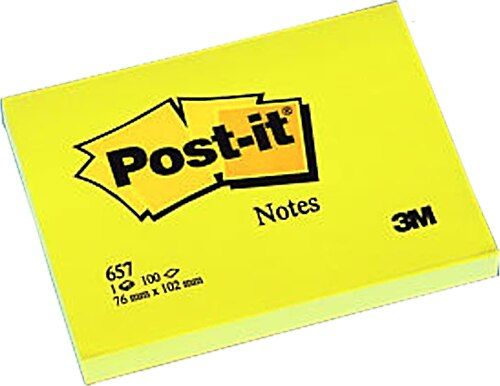 Post-it 657 76x102 100 Yaprak Sarı Not Kağıdı