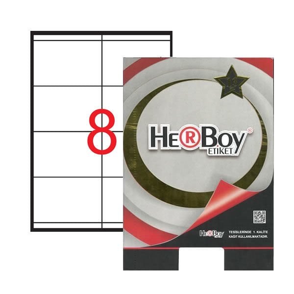 Herboy HB-1374 105mmX74mm Beyaz Laser Etiket