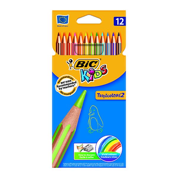 Bic 83256611 12 li Tropicolor Kuru Boya Kalemi