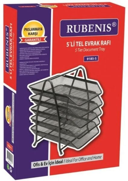 Rubenıs 9185 5 li Gümüş Metal Evrak Rafı