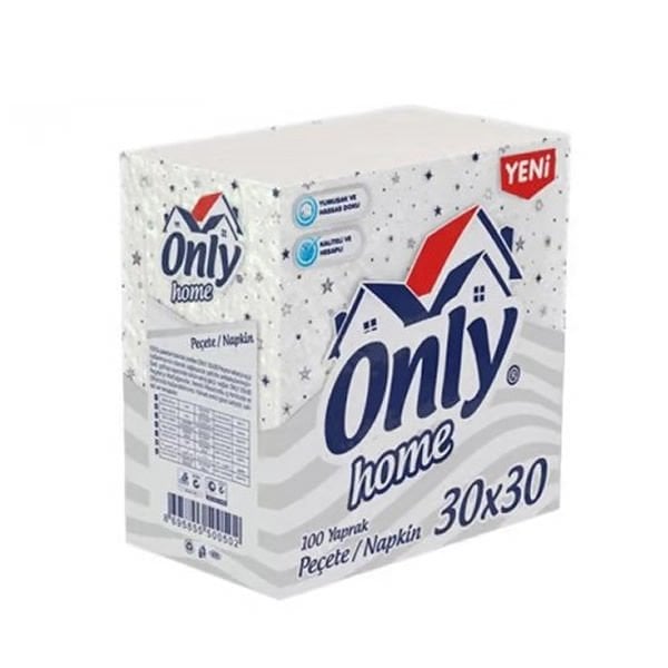 Only 30x30 1 Koli=24 Paket 100 Yaprak Home Peçete