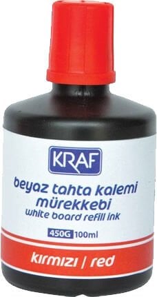 Kraf 450G 100 ml Beyaz Tahta Kırmızı Kalem Mürekkebi