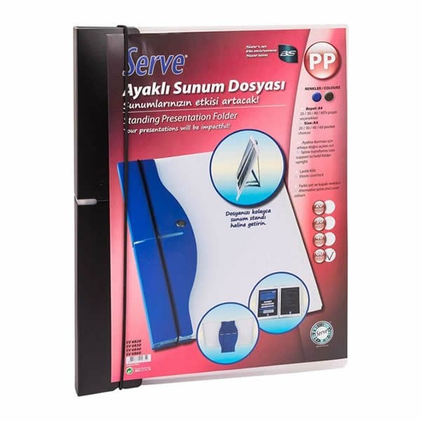 Serve Sv-6860 60 Yaprak Siyah Ayaklı Sunum Dosyası