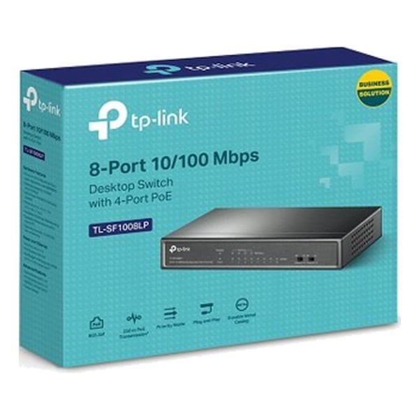 Tp-Link TL-SF1008LP 8 Port 4 Port Poe+ 10/100 Mbps 4 Port Uplink Switch Çelik Kasa