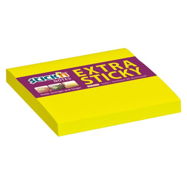 Gıpta Stickn 76x76 90 Yaprak Extra Yapışkanlı Neon Sarı Not Kağıdı