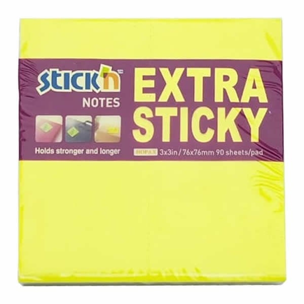 Gıpta Stickn 76x76 90 Yaprak Extra Yapışkanlı Neon Sarı Not Kağıdı