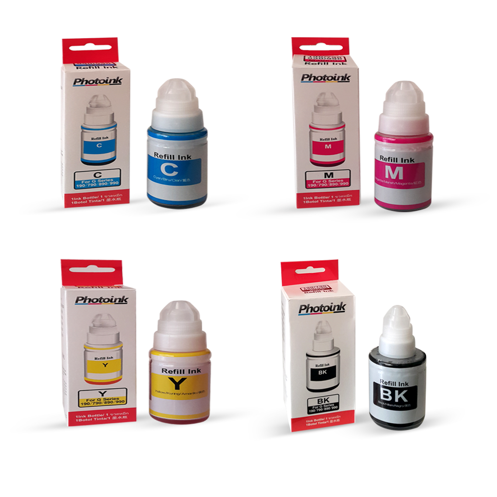 4 RENK TAKIM - Canon GI 490 uyumlu PHOTOINK PLUS Mürekkep TAKIMI - ÖZEL KUTULU AMBALAJINDA - G1400/G1410/G2400/G2410/G2411/G3400/G3411/G4400