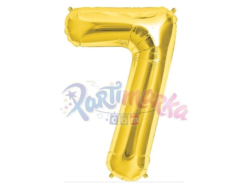 7 Yaş Doğum Günü Rakam Balon Altın Renk 75 cm
