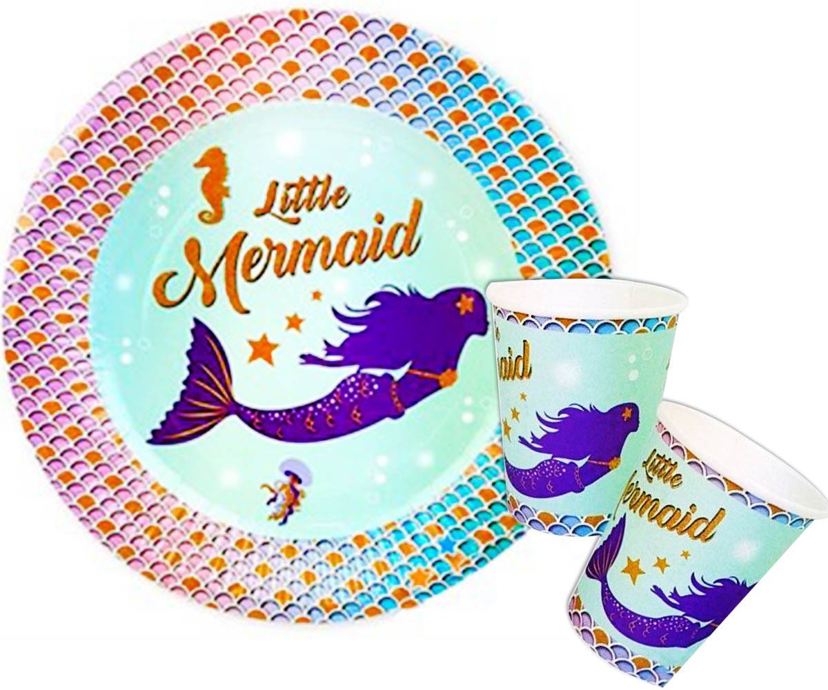 Deniz Kızı Doğum Günü Tabak Bardak Seti